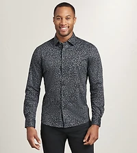 Long Sleeve 360 Stretch Botanical Print Casual Shirt