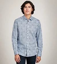 Long Sleeve Water Colour Pattern 360 Stretch Casual Shirt