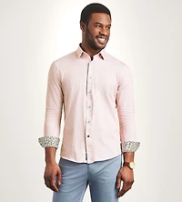 Long Sleeve Geo Pattern 360 Stretch Casual Shirt