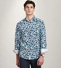 Modern Fit Long Sleeve Water Colour Casual Shirt