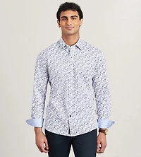Long Sleeve 360 Stretch Floral Print Casual Shirt