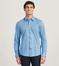 Long Sleeve 360 Stretch Floral Print Casual Shirt