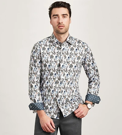 Long Sleeve 360 Stretch Floral Print Sport Shirt