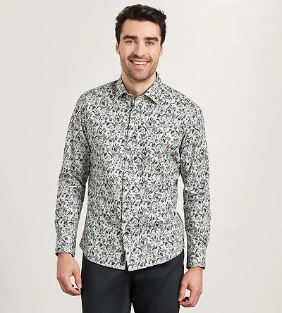 Long Sleeve 360 Stretch Floral Print Sport Shirt
