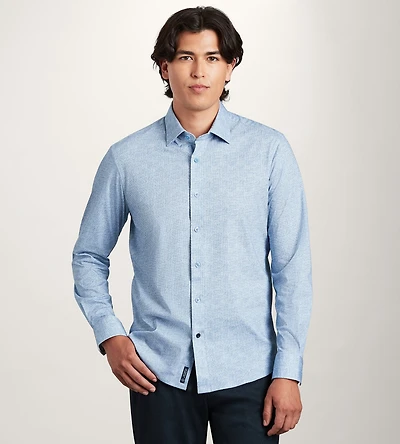 Long Sleeve 360 Stretch Jacquard Sport Shirt