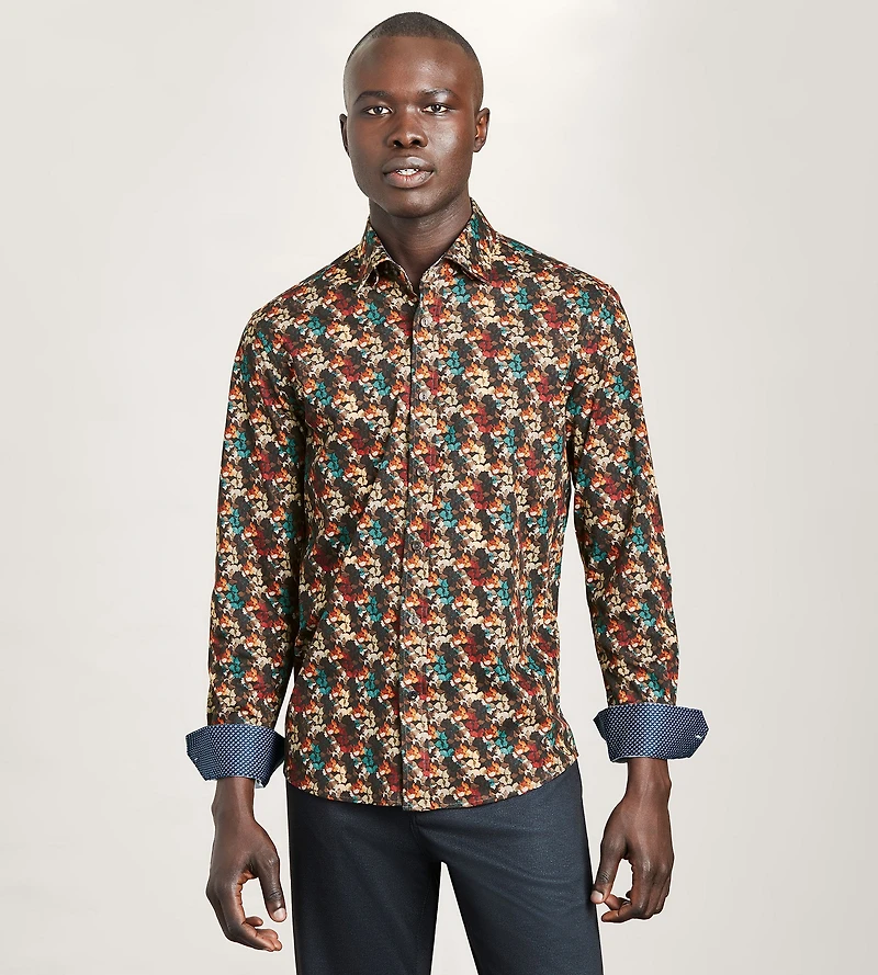 Long Sleeve 360 Stretch Printed Sport Shirt
