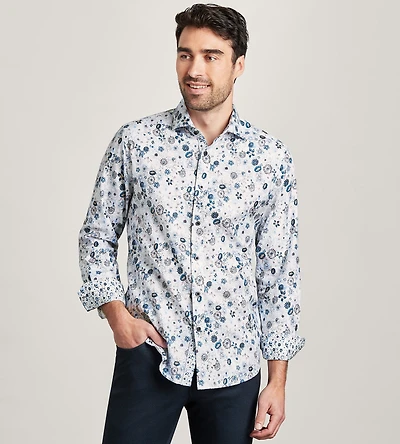 Long Sleeve Paisley Print Casual Shirt