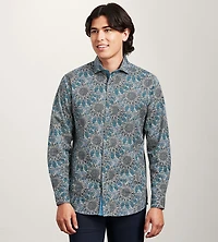 Long Sleeve Geo Print Casual Shirt