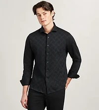 Long Sleeve Jacquard Stretch Sport Shirt