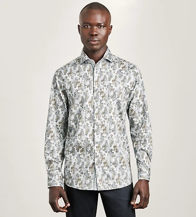 Long Sleeve Paisley Print Casual Shirt