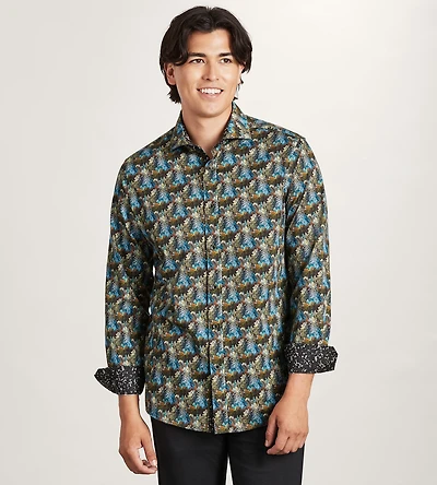 Long Sleeve Floral Print Casual Shirt