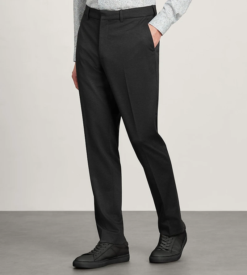 Modern Fit Knit Micro Check Print Dress Pant