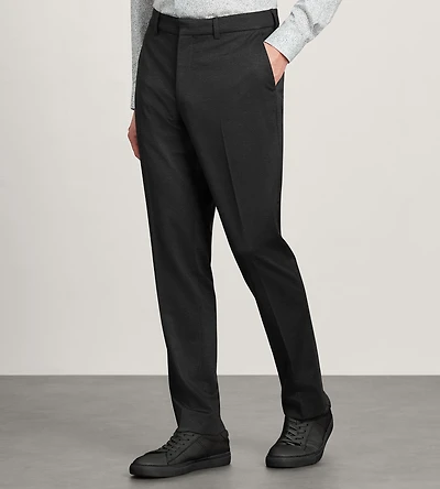 Modern Fit Knit Micro Check Print Dress Pant