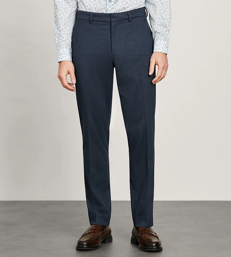 Modern Fit Knit Micro Check Print  Dress Pant