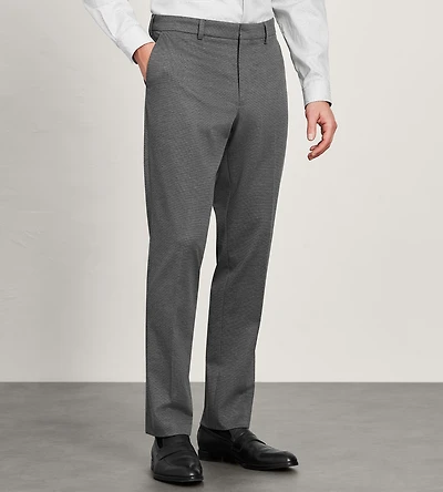 Modern Fit Knit Micro Check Print Dress Pant