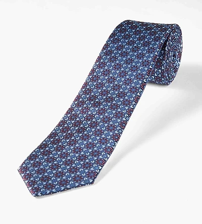 Geometric Floral Tie