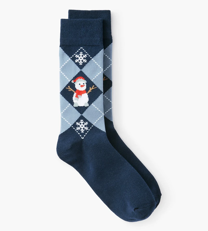 Argyle Snowman Socks