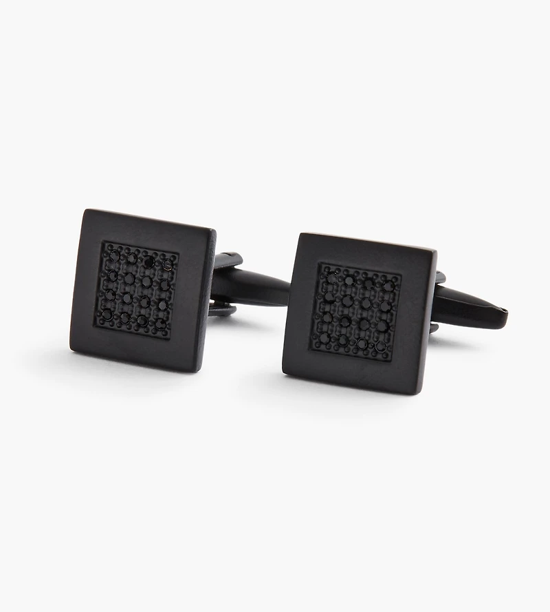 Black Crystal Cuff Links