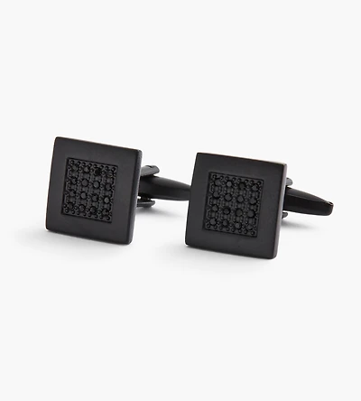 Black Crystal Cuff Links