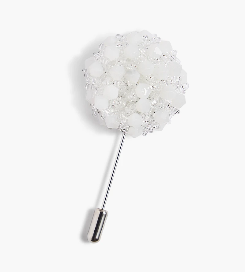 Beaded Floral Lapel Pin