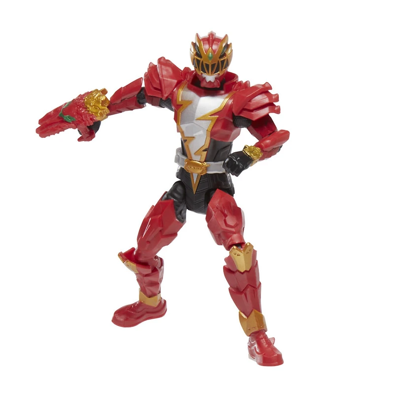 Power Rangers Dino Fury, Dino Knight Ranger rouge, figurine avec clé Dino Fury