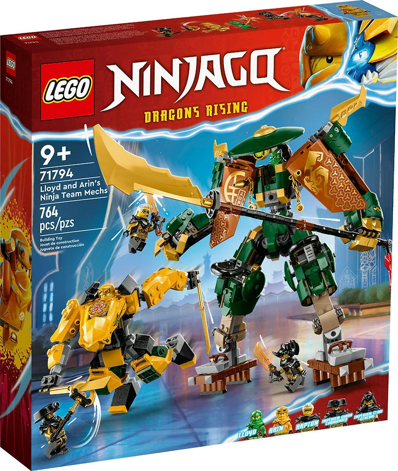 LEGO NINJAGO Les robots de l'équipe ninja de Lloyd et Arin 71794 Ensemble de jeu de construction (764 pièces)