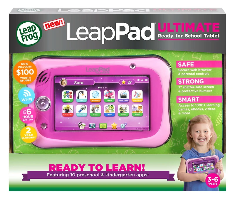 LeapFrog LeapPad Ultimate Ready for School Tablet - Rose - Édition anglaise