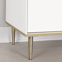 Dylane Table de chevet 2 tiroirs Blanc solide