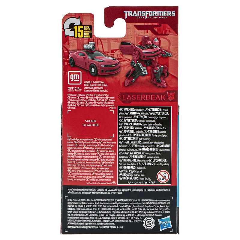 Transformers Studio Series, figurine Laserbeak classe Origine de 8,5 cm du film Transformers : La Face cachée de la Lune