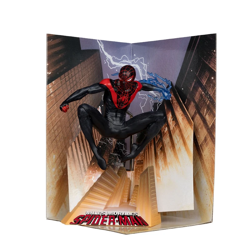Marvel Spider-Man à l'échelle 1:10 avec scène (Miles Morales : Spider-Man #1)
