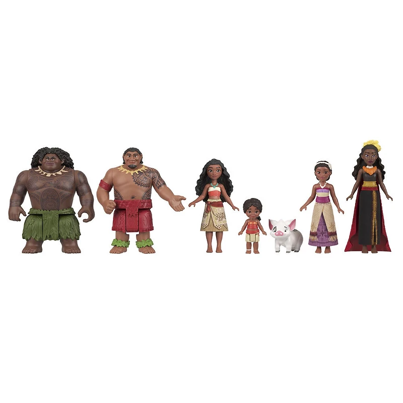 Disney Moana 2 Toys, Moana’s Adventure Set with 6 Small Dolls & 2 Accessories