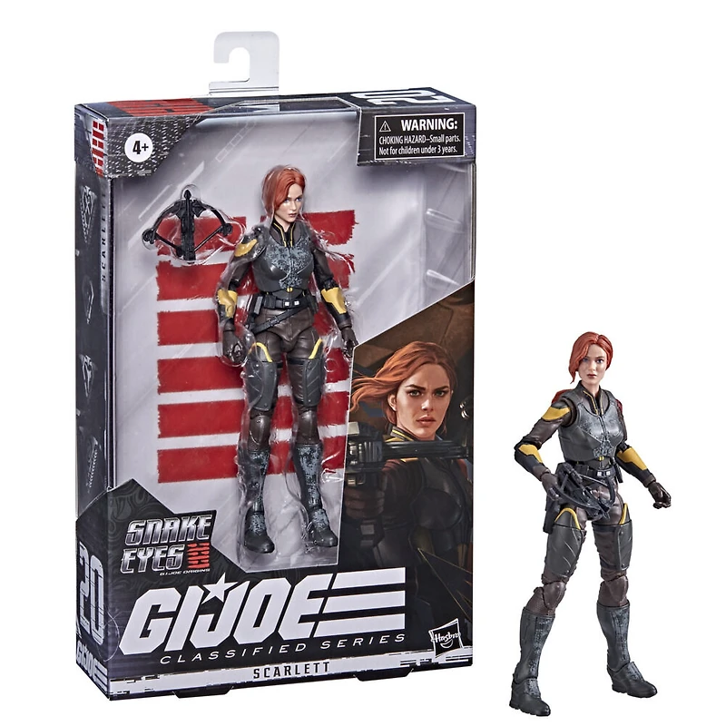 G.I. Joe Classified Series, Snake Eyes: G.I. Joe Origins, figurine Scarlett 20 premium de 15 cm, emballage spécial