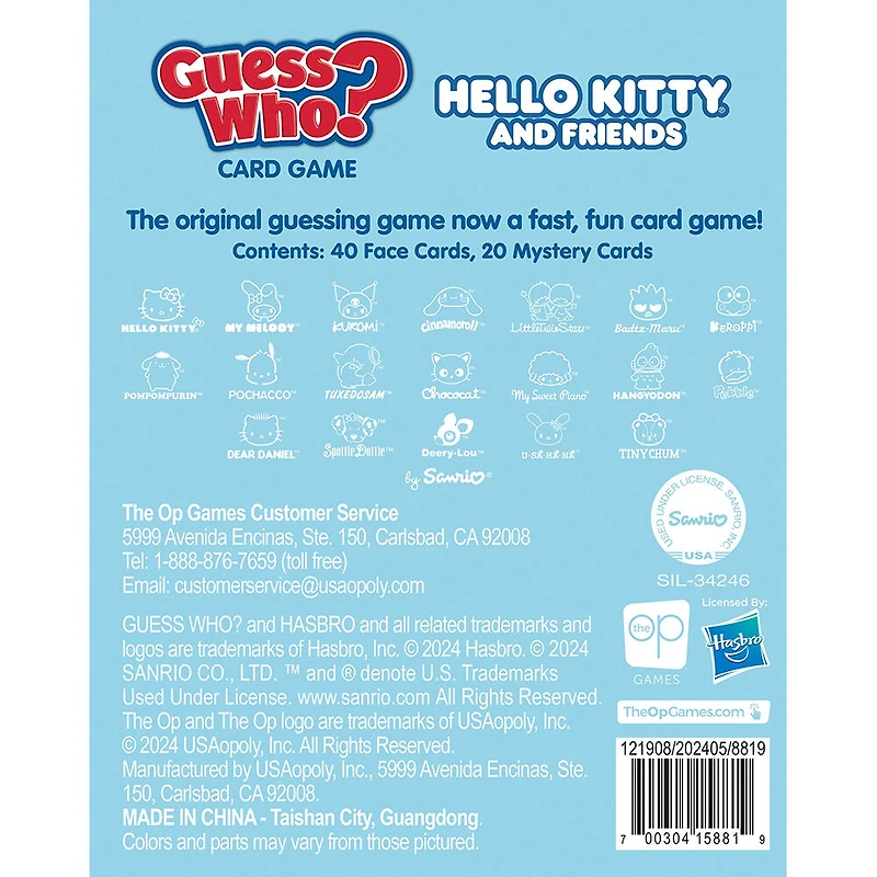 USAopoly GUESS WHO? Card Game: Hello Kitty and Friends - Édition anglaise