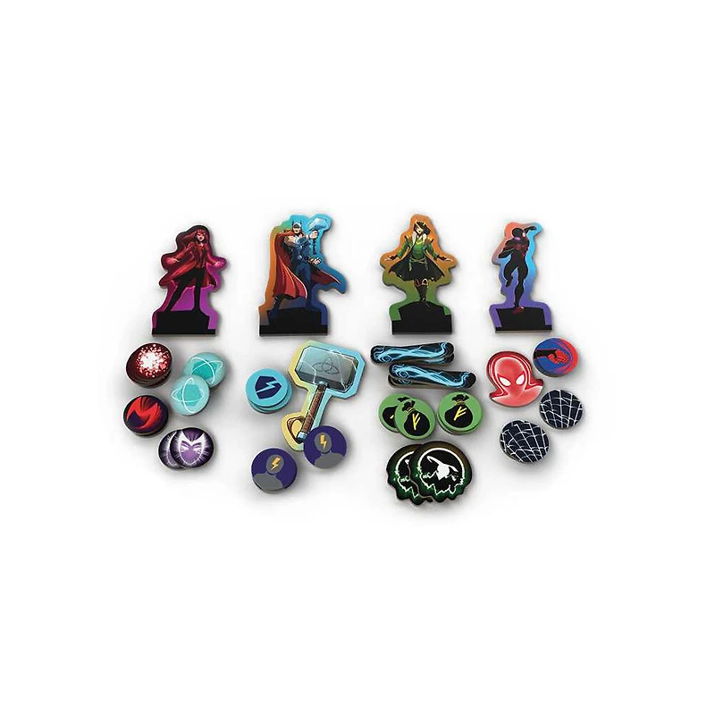 USAopoly Marvel Dice Throne 4-Hero Box (Scarlet Witch, Thor, Loki, Spider-Man) Jeu De Plateau - Édition anglaise