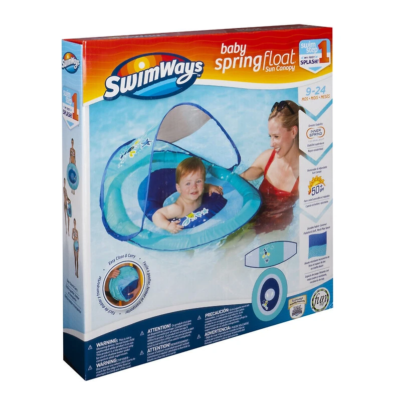 SwimWays, Bouée et pare-soleil Baby Spring Float - Homard bleu