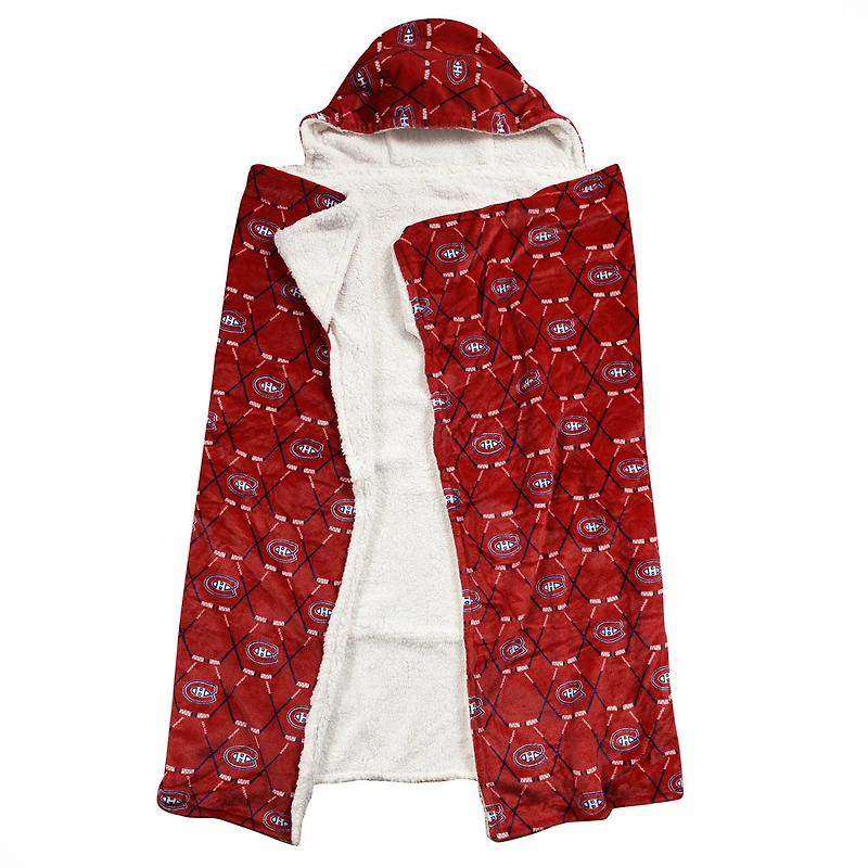 Couverture à capuche des Canadiens de Montréal de la LNH (50 x 70 po)