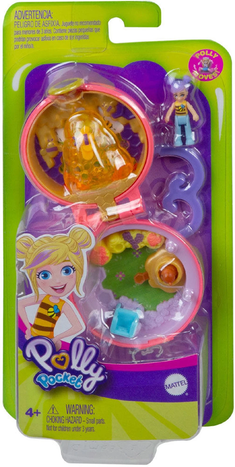 ​Polly Pocket Beekeeper Compact with Removable Beehive Surprise Reveals Photo Customization Micro Doll with 5 Movable Joints