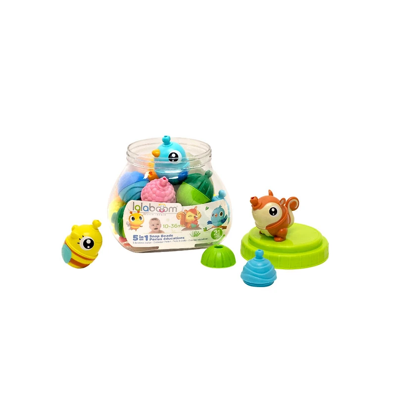 Lalaboom - Chunky Animals and Beads Bucket