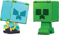 Minecraft Flippin' Figs Figures Collection Creeper + Charged Creeper