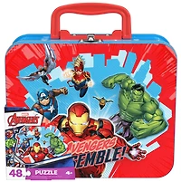 Marvels Avengers 48-Piece Jigsaw Puzzle in Tin with Handle