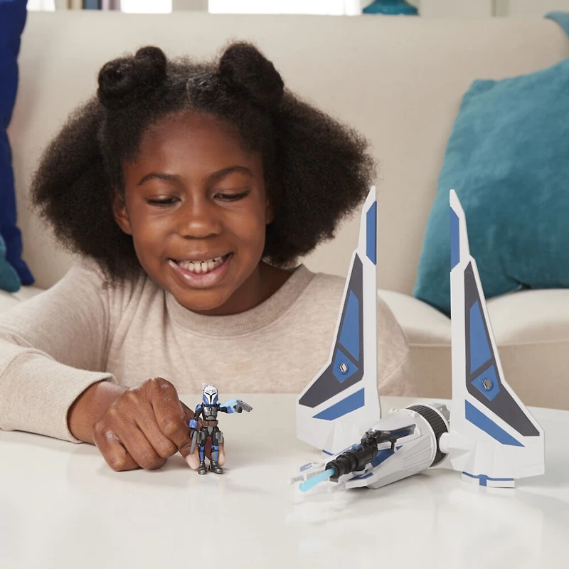 Star Wars Mission Fleet Stellar Class Bo-Katan Gauntlet Starfighter Starfighter Siege 2.5-Inch-Scale Figure and Vehicle