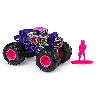 Monster Jam, Monster truck authentique Wild Flower en métal moulé à l'échelle 1:64, série Danger Divas