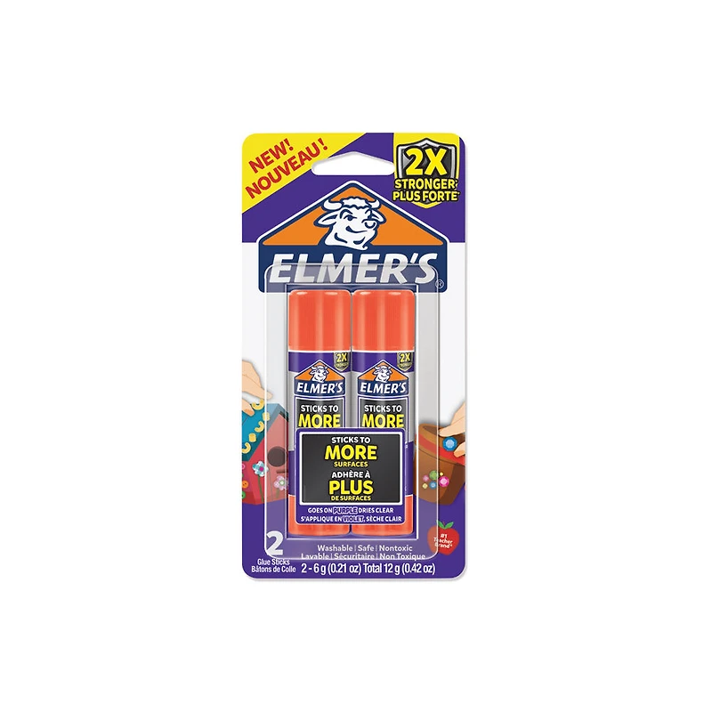 Elmer's bâton de colle extra forte, 2x6g