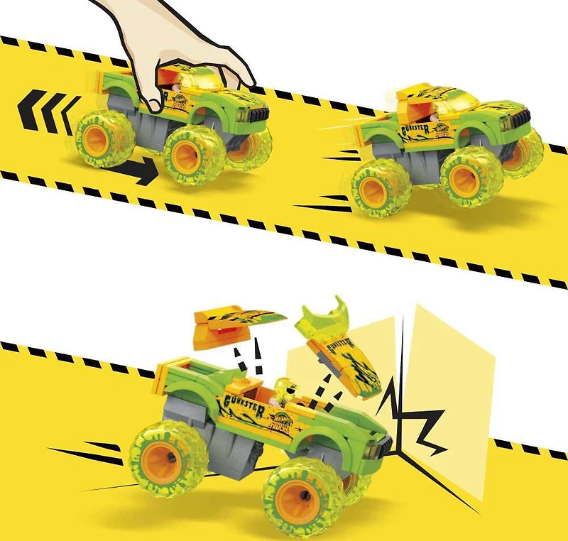 MEGA Hot Wheels Smash and Crash Gunkster Monster Truck Building Toy with 1 Figure (84 Pieces)