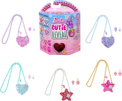 Barbie Cutie Reveal Collection Sac à main, 7 surprises, mini-animal