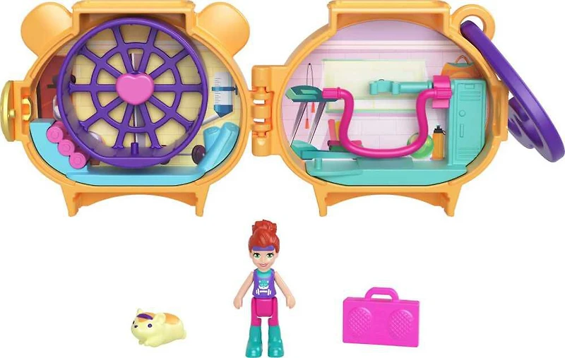 Polly Pocket Coffret Thème Animal avec des activités amusantes, et 1 poupée, 1 figurine d'animal et 1 accessoire
