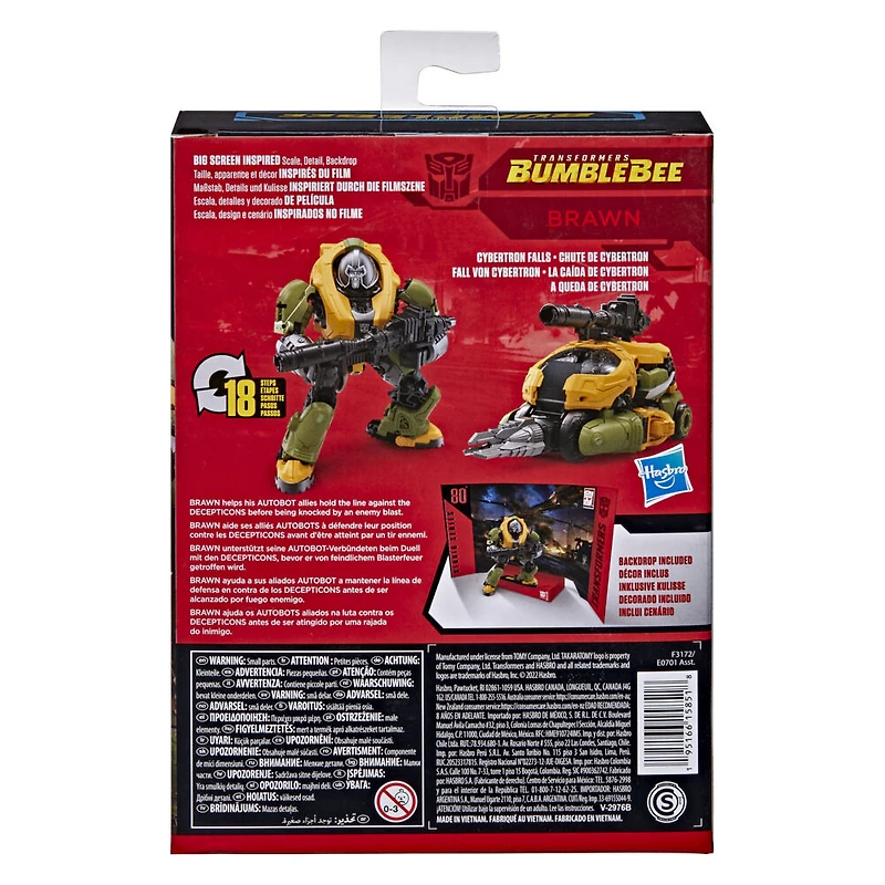 Transformers Studio Series 80, figurine Brawn classe Deluxe de 11 cm du film Transformers : Bumblebee