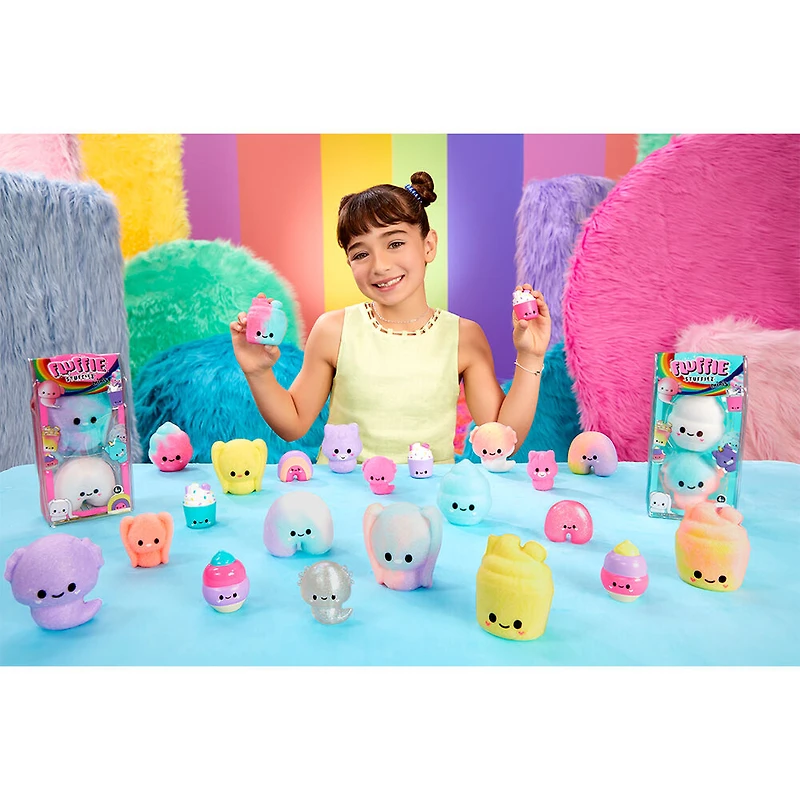 Fluffie Stuffiez Minis Plush - Rainbow & Axolotl