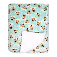 Jesse & Lulu Lounge Blanket with Sleep Mask: Aqua Sloth