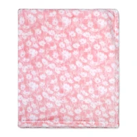 Couverture polaire avec jouet lapin rose